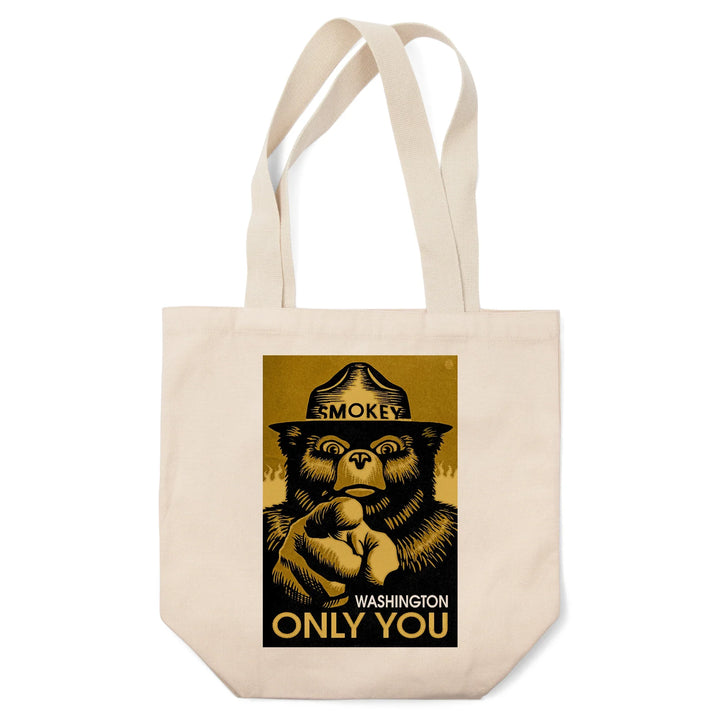 Washington, Smokey Bear, Only You, Halftone, Yellow, Tote Bag