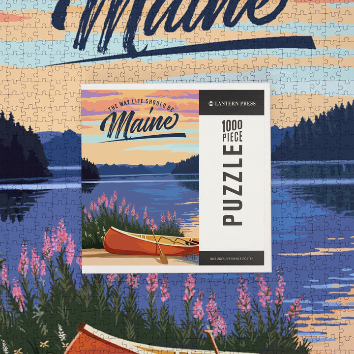 Maine, The Way Life Should Be, Canoe and Lake, 1000 Piece Jigsaw Puzzle