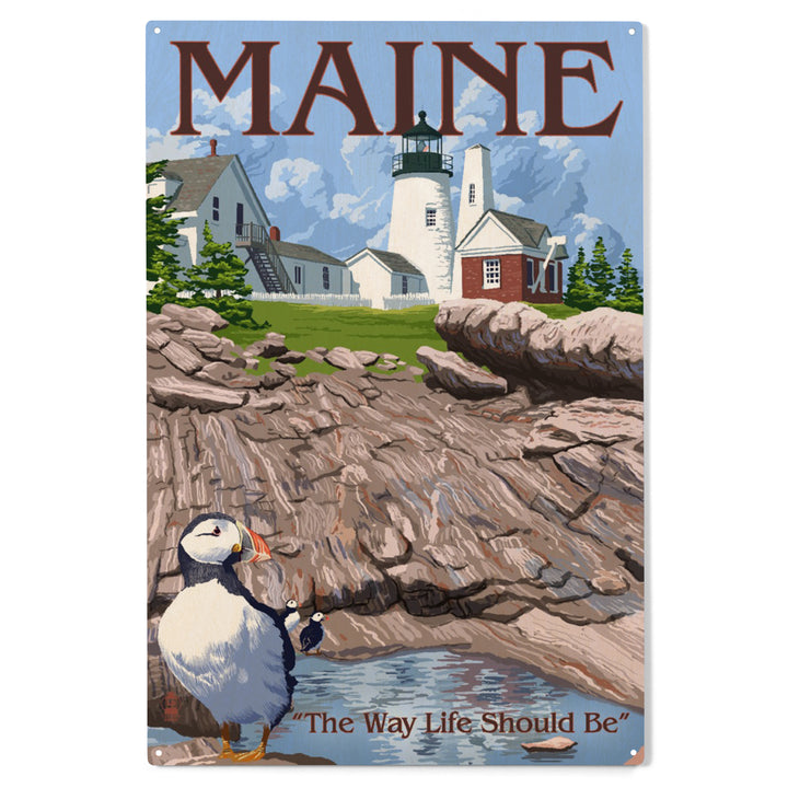 Maine, The Way Life Should Be, Lighthouse and, Wood Sign and Postcards