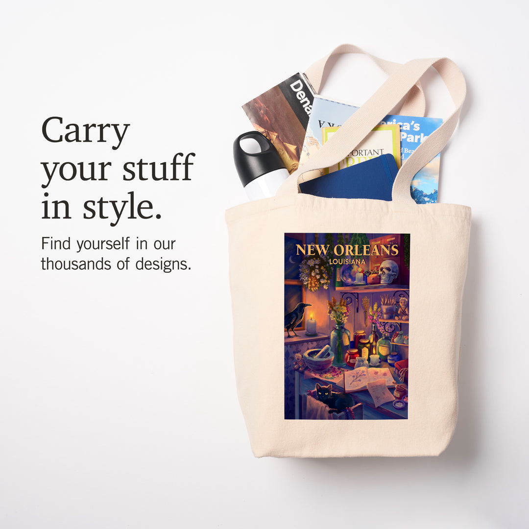 New Orleans, Louisiana Midnight Apothecary, Tote Bag