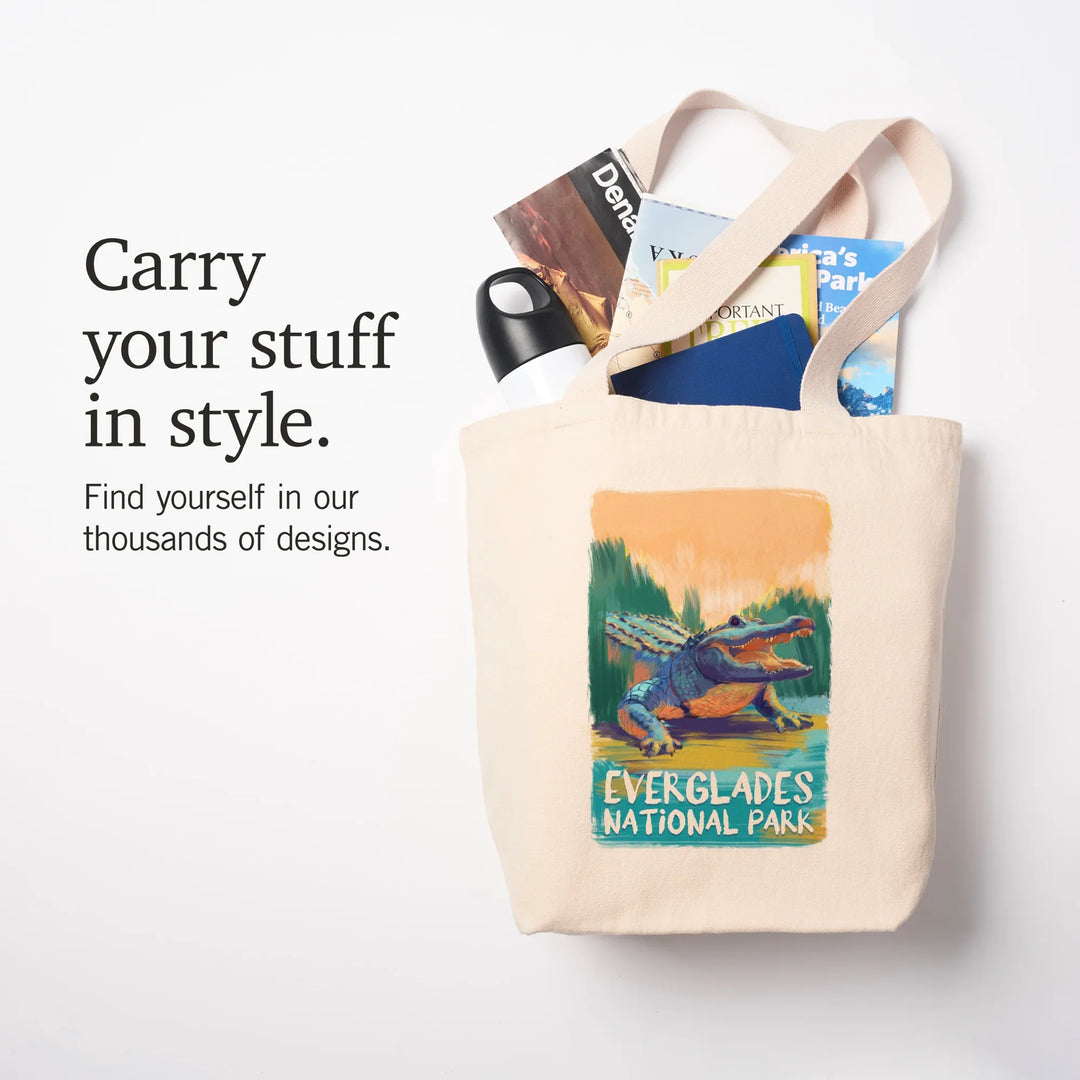 Everglades National Park, Florida, Alligator, Vivid, Tote Bag