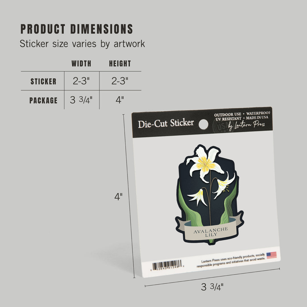 Vintage Flora Noir, Avalanche Lily, Vinyl Sticker
