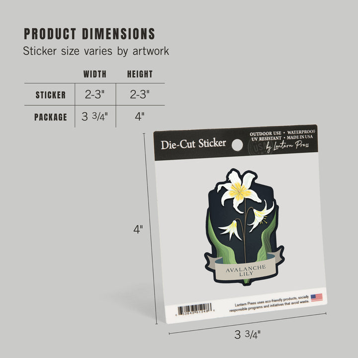 Vintage Flora Noir, Avalanche Lily, Vinyl Sticker