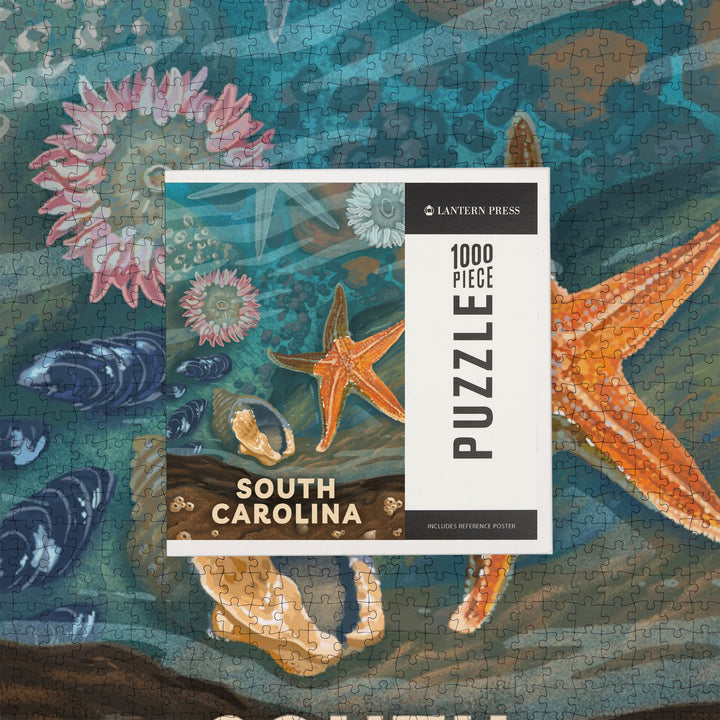 South Carolina, Painterly, Tiny World Huge Wonders, Starfish and Shells, Jigsaw Puzzle