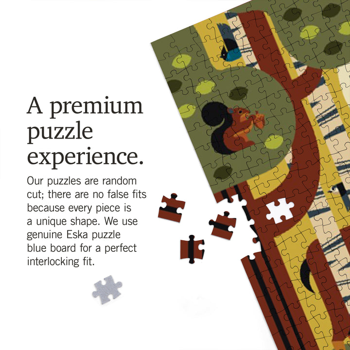 Nisswa, Minnesota, Geometric, Forest Animals, 1000 Piece Jigsaw Puzzle