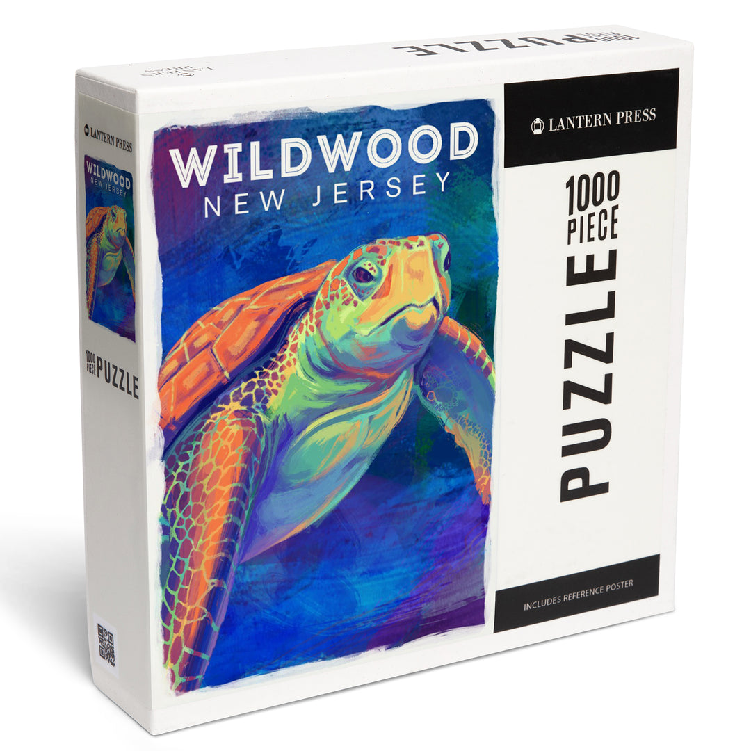Wildwood, New Jersey, Vivid, Sea Turtle, 1000 Piece Jigsaw Puzzle