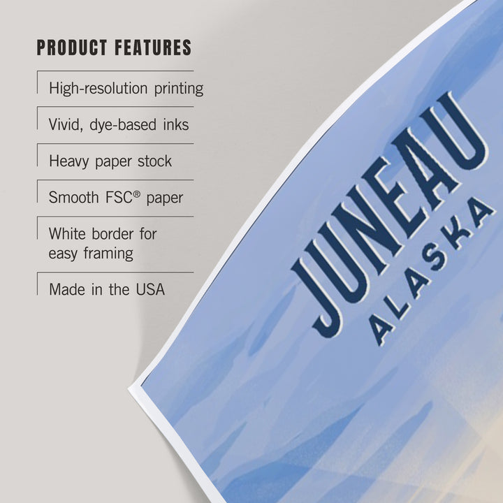 Juneau, Alaska, Mendenhall Glacier, Lithograph, Art & Giclee Prints