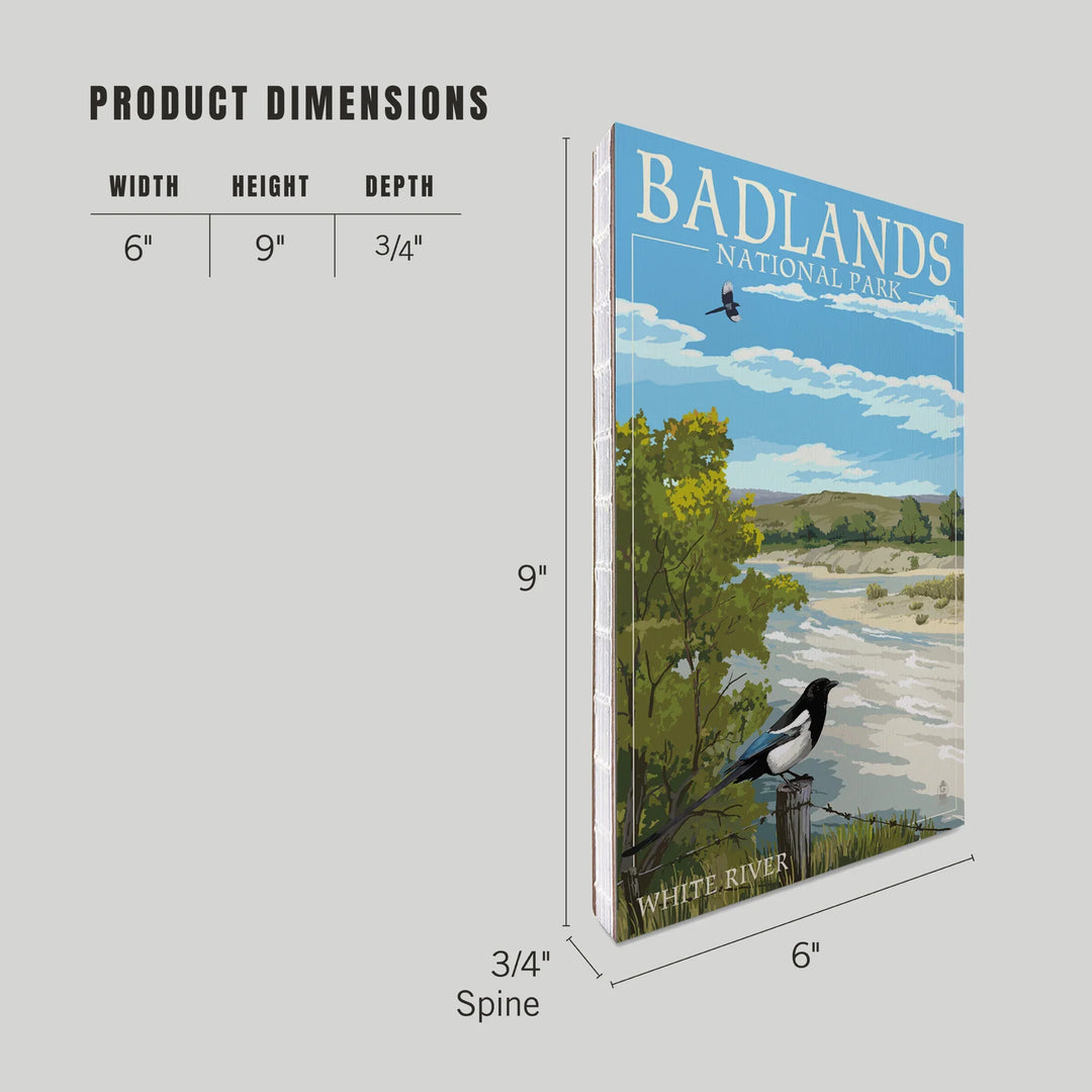 Lined 6x9 Journal, Badlands National Park, South Dakota, White River, Lay Flat, 193 Pages, FSC paper