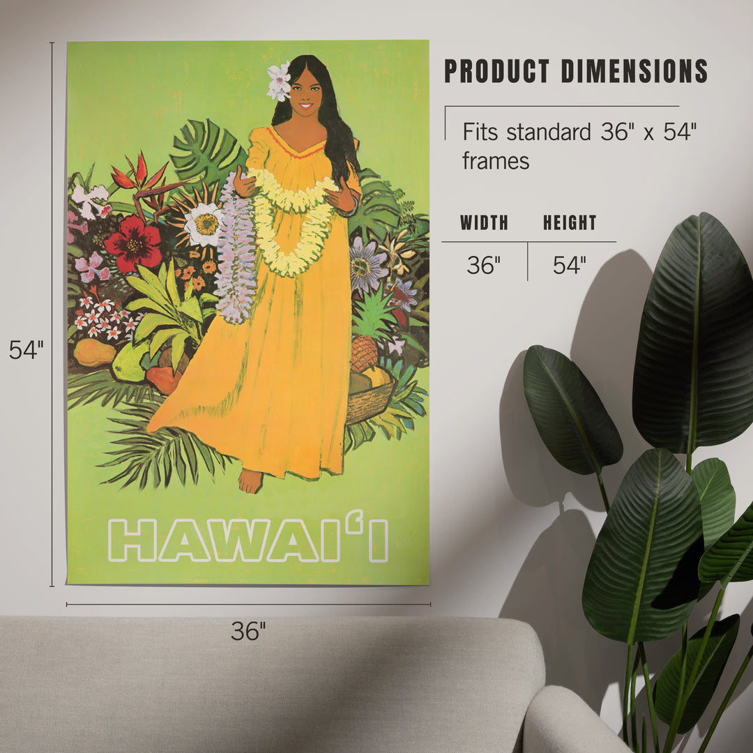 Hawaii, Welcome with Lei, Art & Giclee Prints