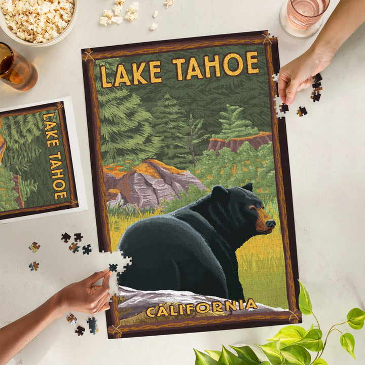 Lake Tahoe, California, Black Bear in Forest, Jigsaw Puzzle