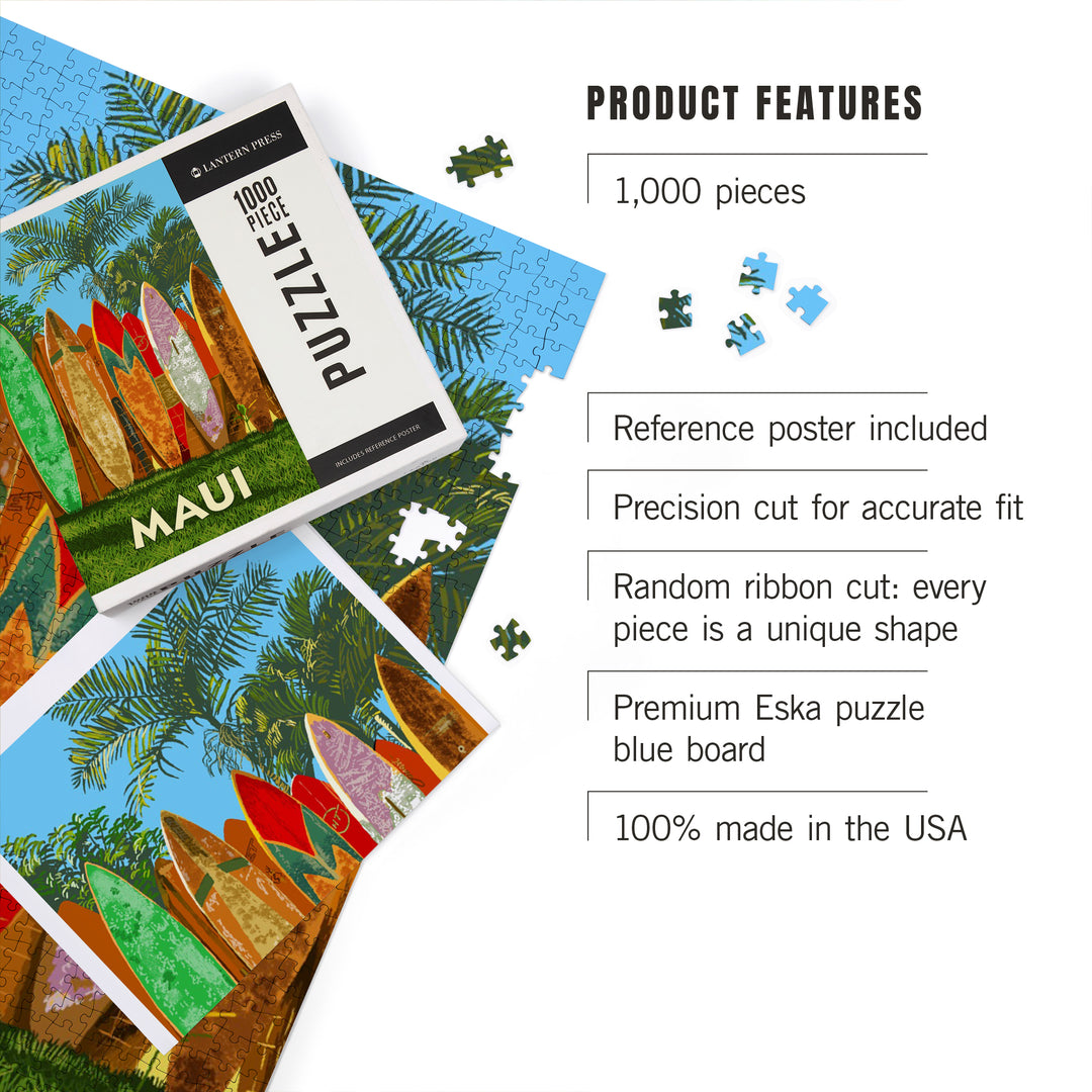 Maui, Surfboard Fence, Jigsaw Puzzle