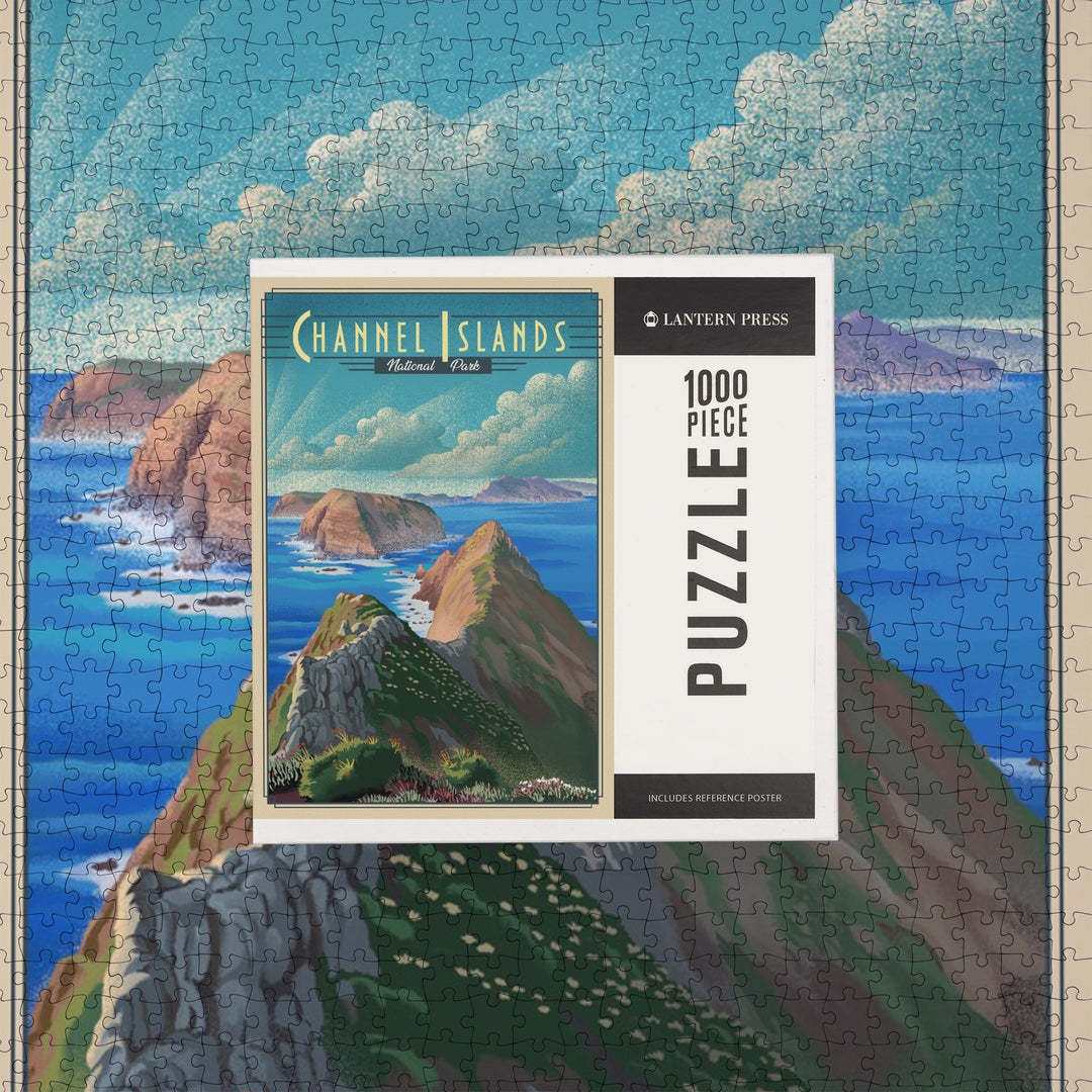 Channel Islands National Park, California, Lithograph National Park Series, Jigsaw Puzzle