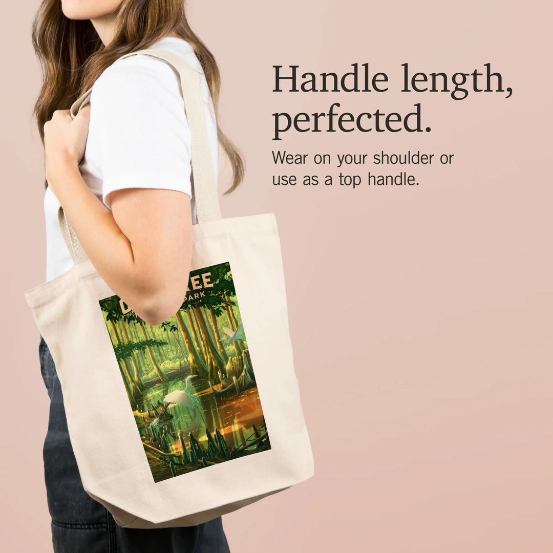 South Carolina, Oil Painting, Congaree National Park, Tote Bag