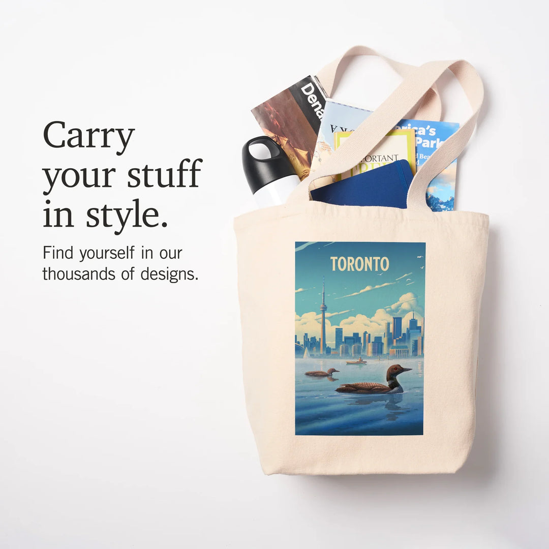 Toronto, Ontario, Lithograph City Series, Tote Bag
