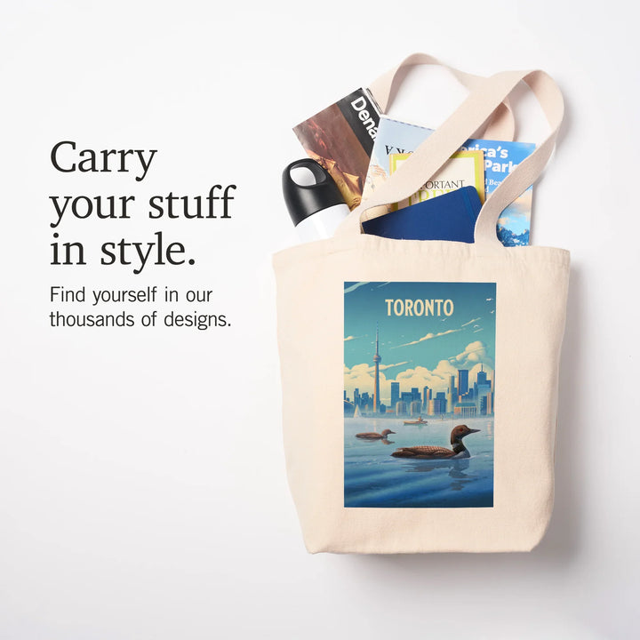 Toronto, Ontario, Lithograph City Series, Tote Bag