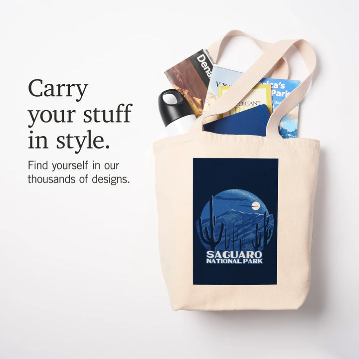Saguaro National Park, Arizona, Rincon Peak, Night Sky,, Tote Bag