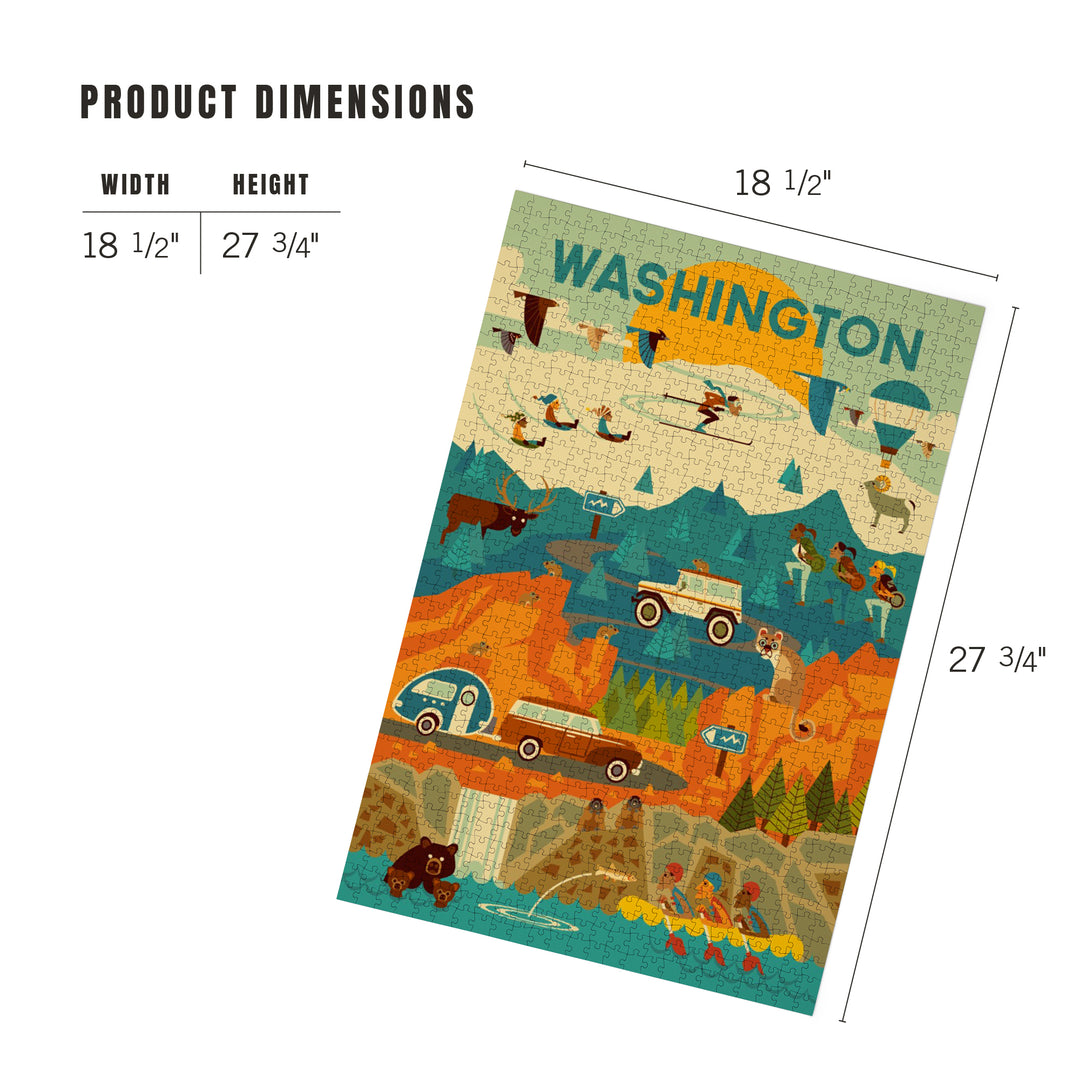 Washington, Geometric, The Mountains Are Calling, 1000 Piece Jigsaw Puzzle