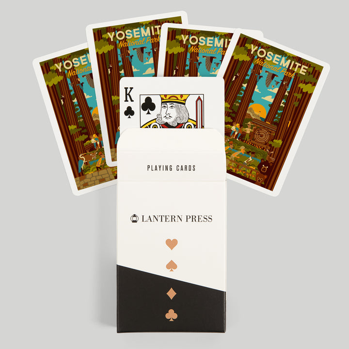 Playing Cards, Yosemite National Park, California, Forest, Geometric, 52 Card Deck with Jokers in Box, Unique Art