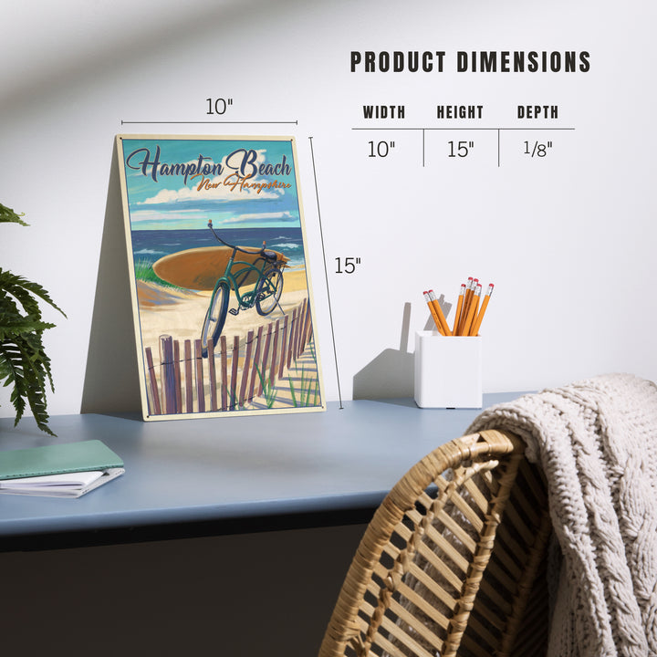 Hampton Beach, New Hampshire, Cruiser and, Wood Sign and Postcards