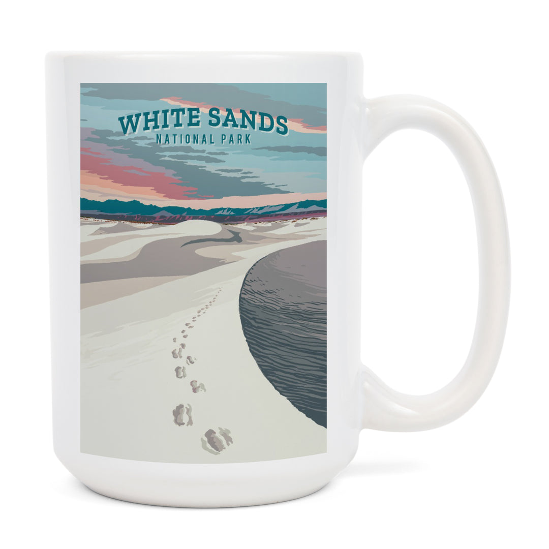 White Sands National Park, New Mexico, Painterly National Park Series, Ceramic Mug