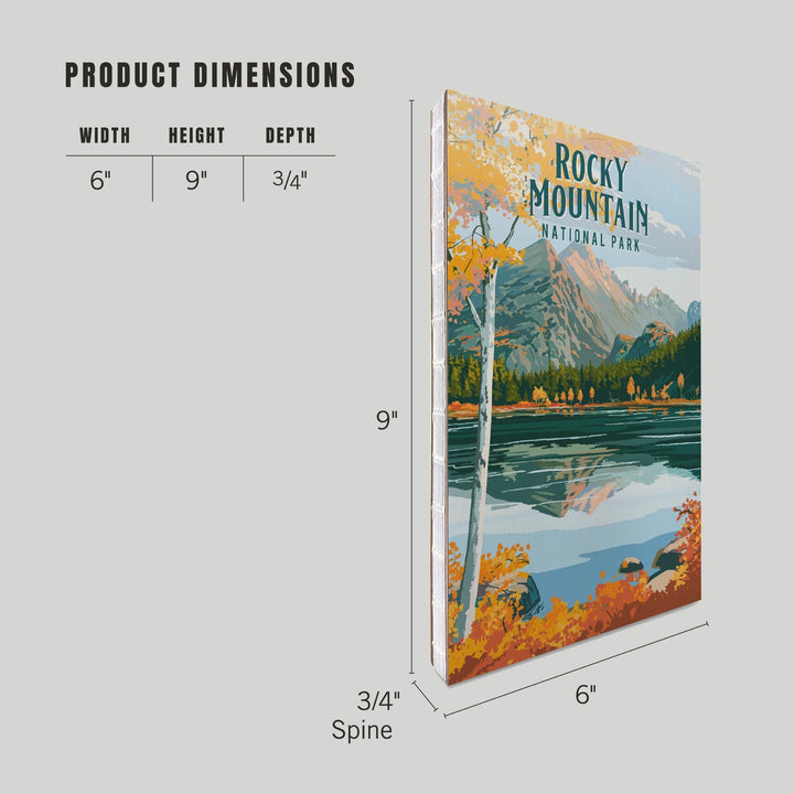 Lined 6x9 Journal, Rocky Mountain National Park, Colorado, Painterly National Park Series, Lay Flat, 193 Pages, FSC paper