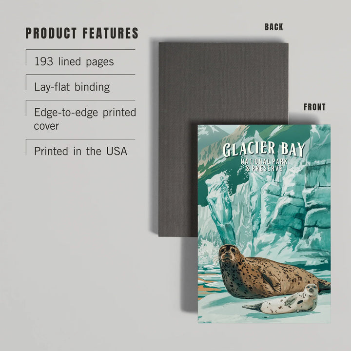 Lined 6x9 Journal, Glacier Bay National Park and Preserve, Alaska, Painterly National Park Series, Lay Flat, 193 Pages, FSC paper