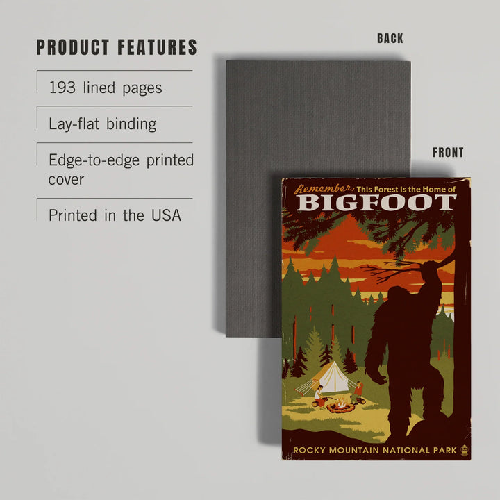 Lined 6x9 Journal, Rocky Mountain National Park, Colorado, Home of Bigfoot, Lay Flat, 193 Pages, FSC paper