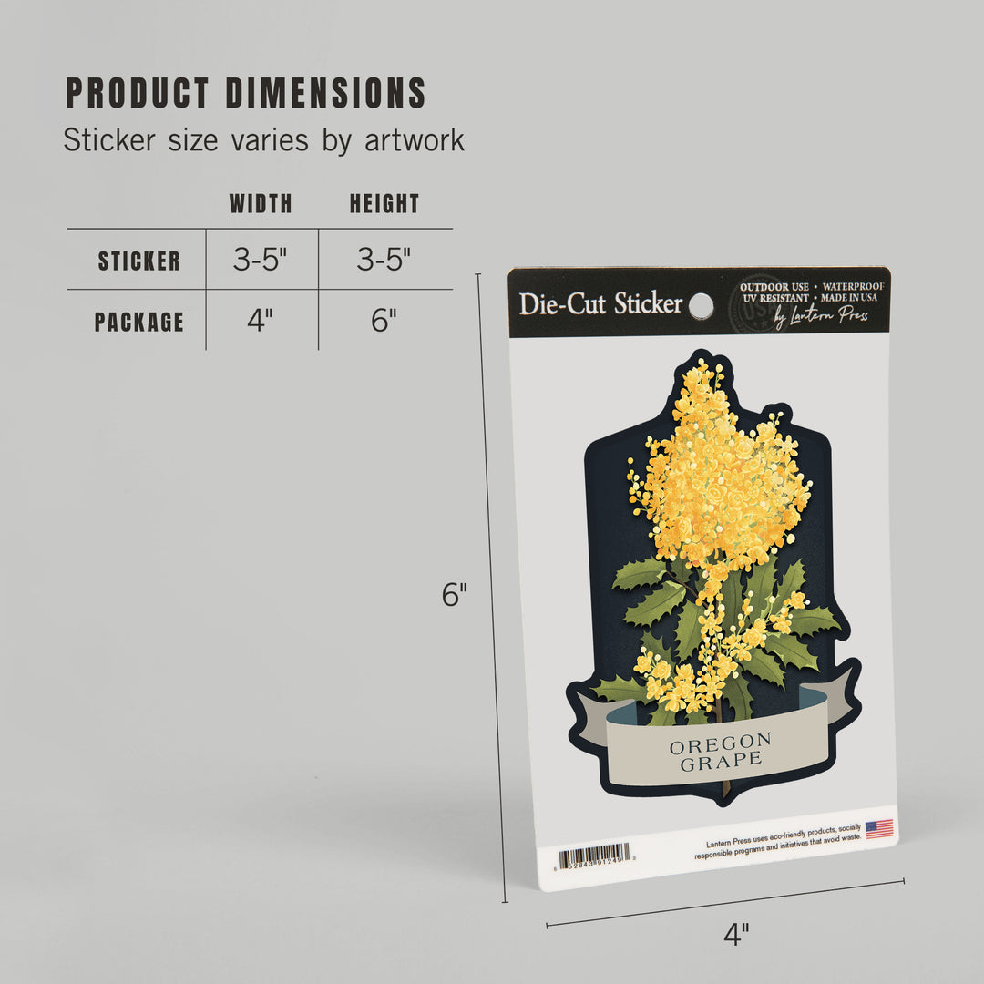 Vintage Flora Noir, Oregon Grape, Vinyl Sticker