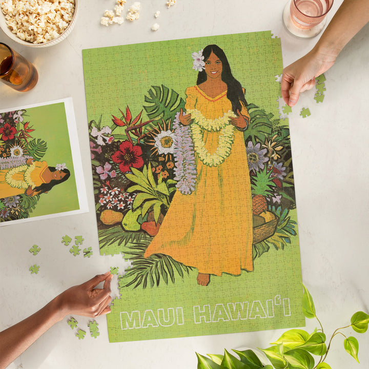 Maui, Hawaii, Welcome with Lei, 1000 Piece Jigsaw Puzzle