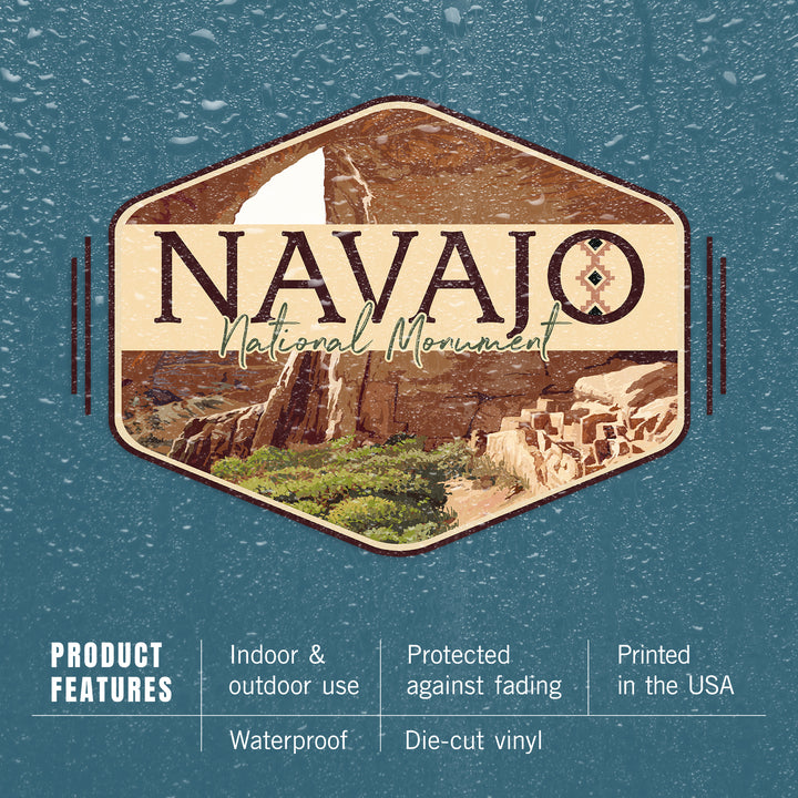 Navajo National Monument, Contour, Betatakin, Lantern Press Artwork, Vinyl Sticker