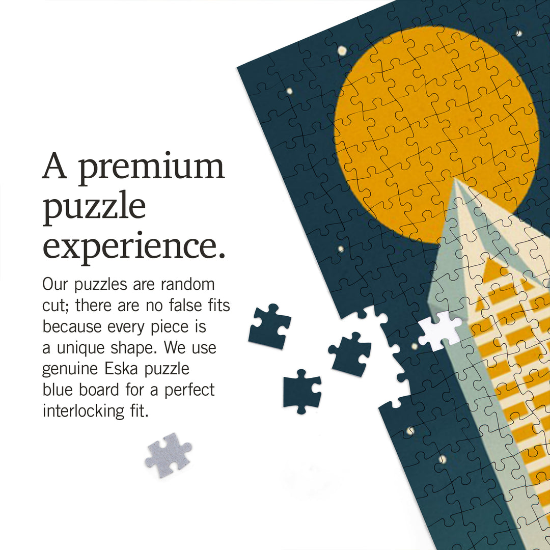 San Diego, California, Retro Skyline Series, 1000 Piece Jigsaw Puzzle