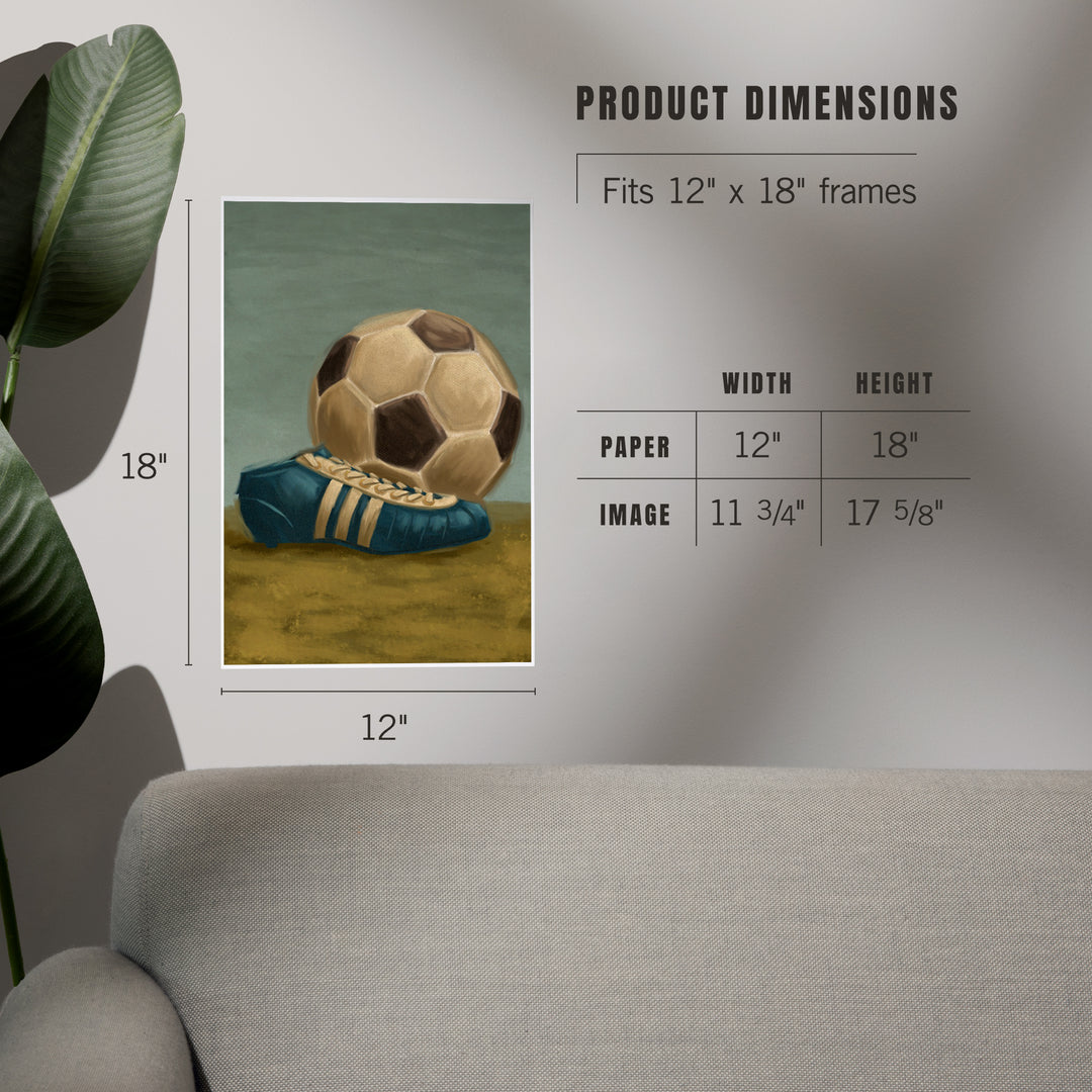 Soccer Ball and Cleat, Oil Painting, Art & Giclee Prints