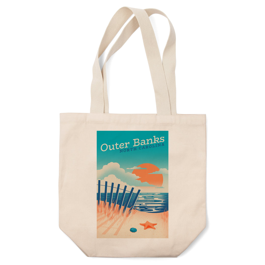 Outer Banks, North Carolina, Sun-faded Shoreline Collection, Glowing Shore, Beach Scene, Tote Bag