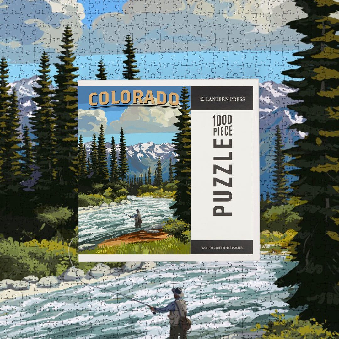 Colorado, Angler and River Rapids, 1000 Piece Jigsaw Puzzle