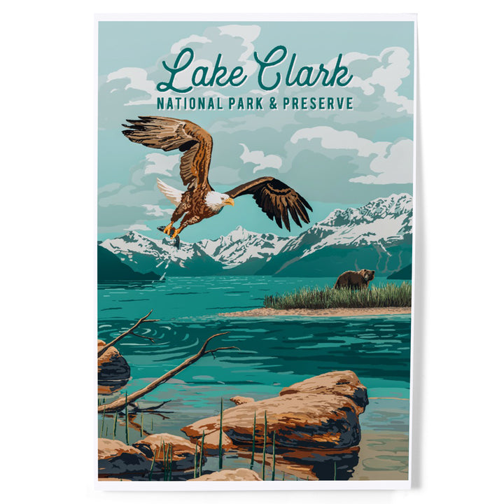 Lake Clark National Park and Preserve, Alaska, Painterly National Park Series, Art & Giclee Prints