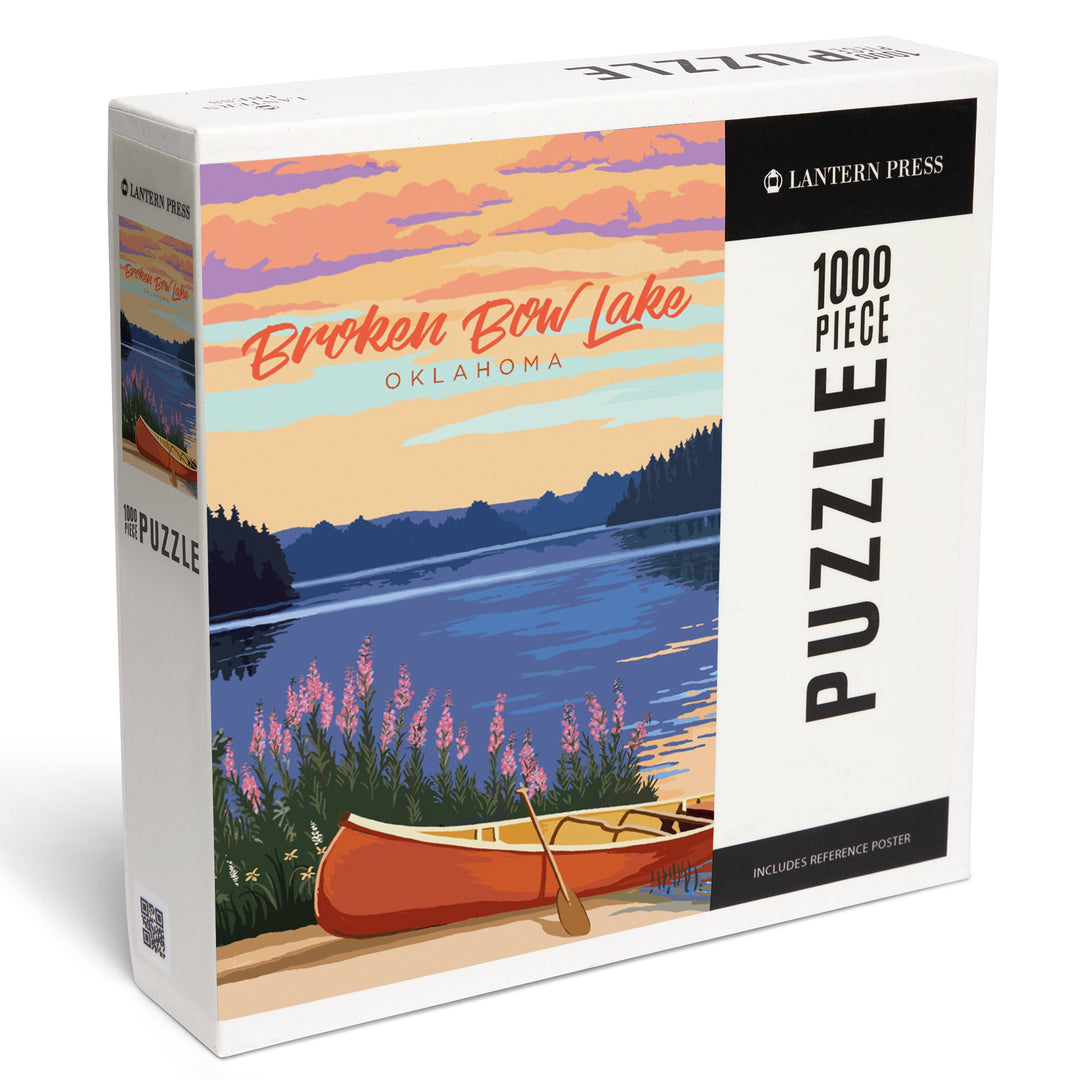 Broken Bow Lake, Oklahoma, Canoe and Lake, Jigsaw Puzzle
