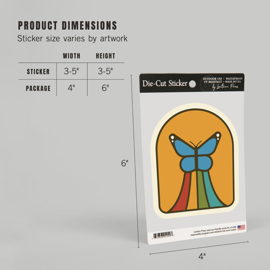 Simple Vector, Blue Morpho, Vinyl Sticker