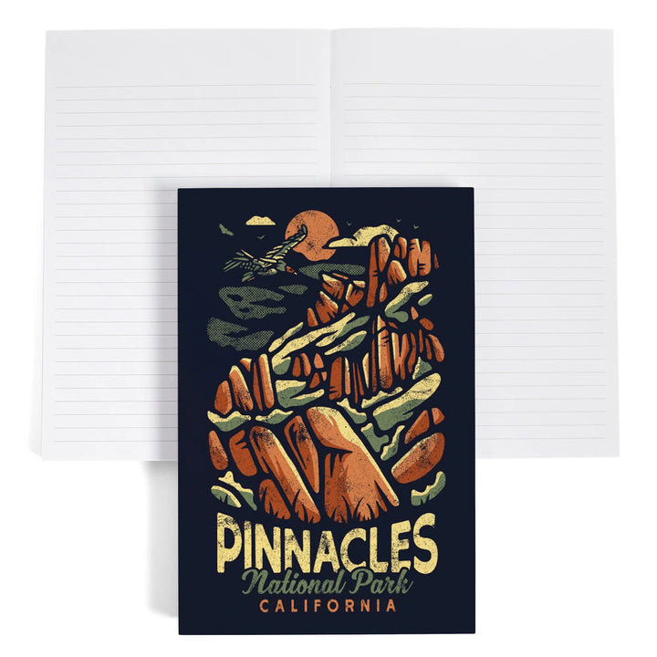 Lined 6x9 Journal, Pinnacles National Park, Distressed Vector, Lay Flat, 193 Pages, FSC paper