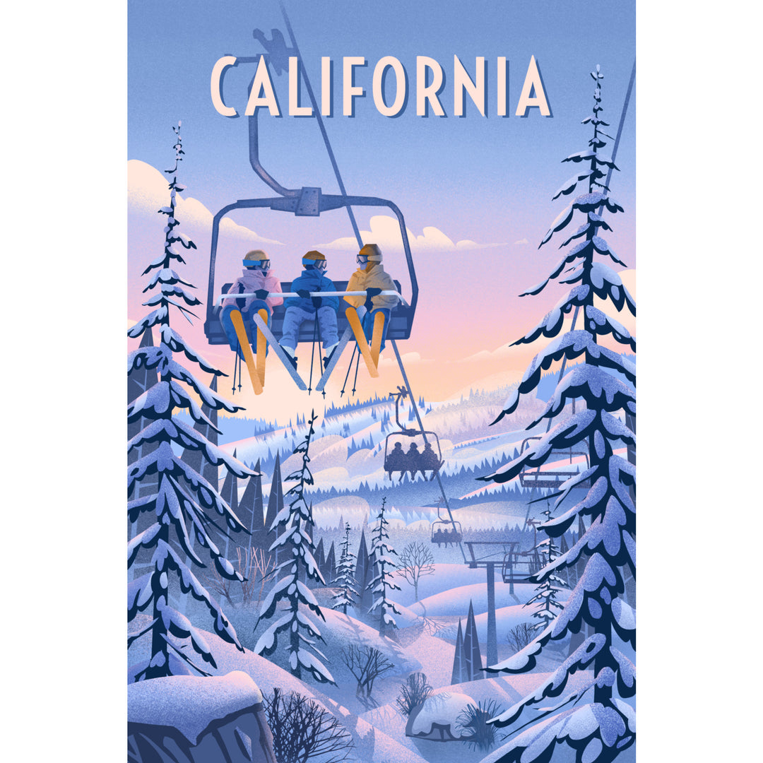 California, Chill on the Uphill, Ski Lift, Stretched Canvas