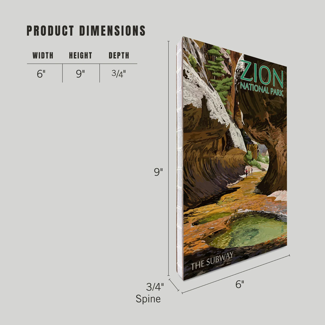 Lined 6x9 Journal, Zion National Park, Utah, The Subway, Lay Flat, 193 Pages, FSC paper