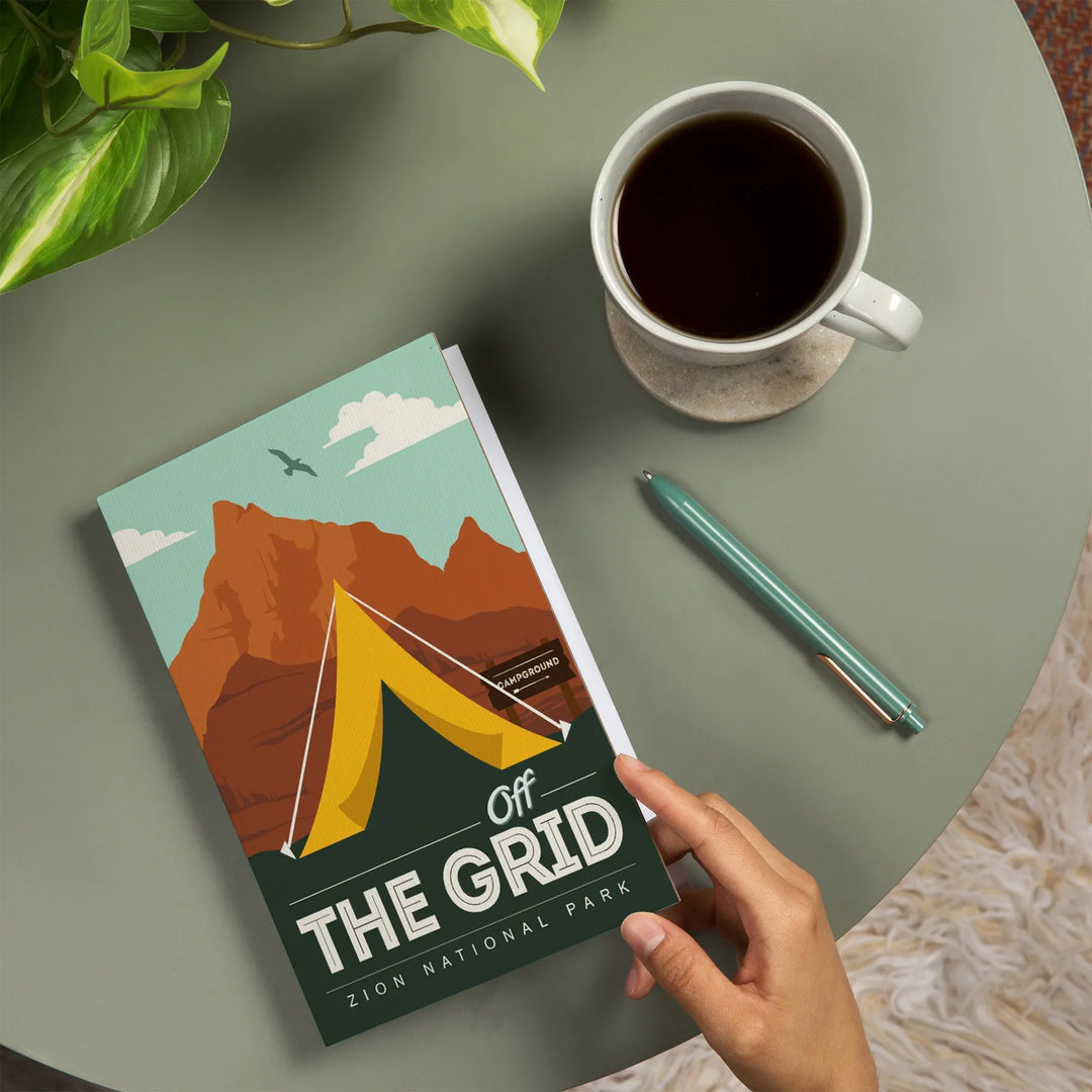 Lined 6x9 Journal, Zion National Park, Utah, Off the Grid, Tent, Lay Flat, 193 Pages, FSC paper