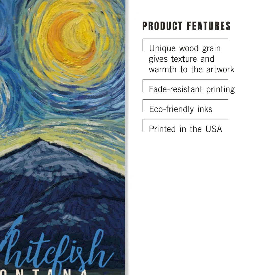 Whitefish, Montana, Starry Night, Wood Sign and Postcards