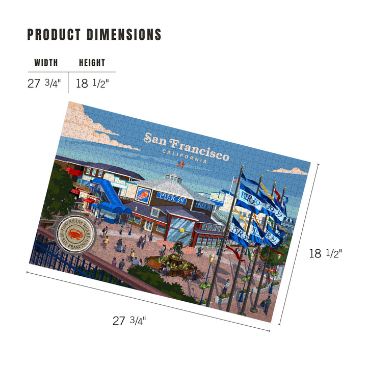 San Francisco, California, Painterly, Fisherman's Wharf, 1000 Piece Jigsaw Puzzle