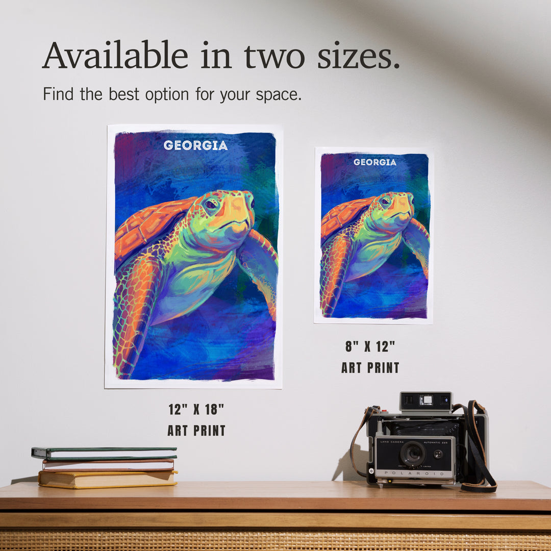 Georgia, Vivid, Sea Turtle, Art & Giclee Prints