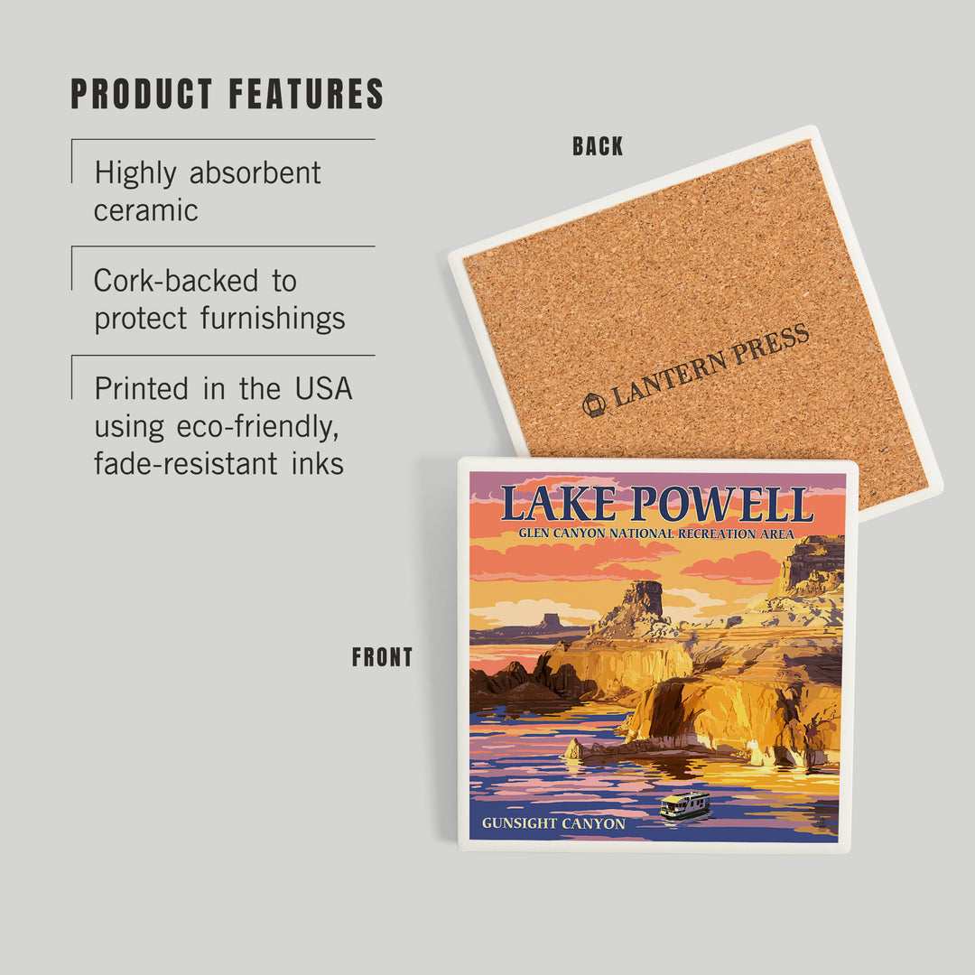 Lake Powell, Gunsight Canyon and Sunset, Coasters