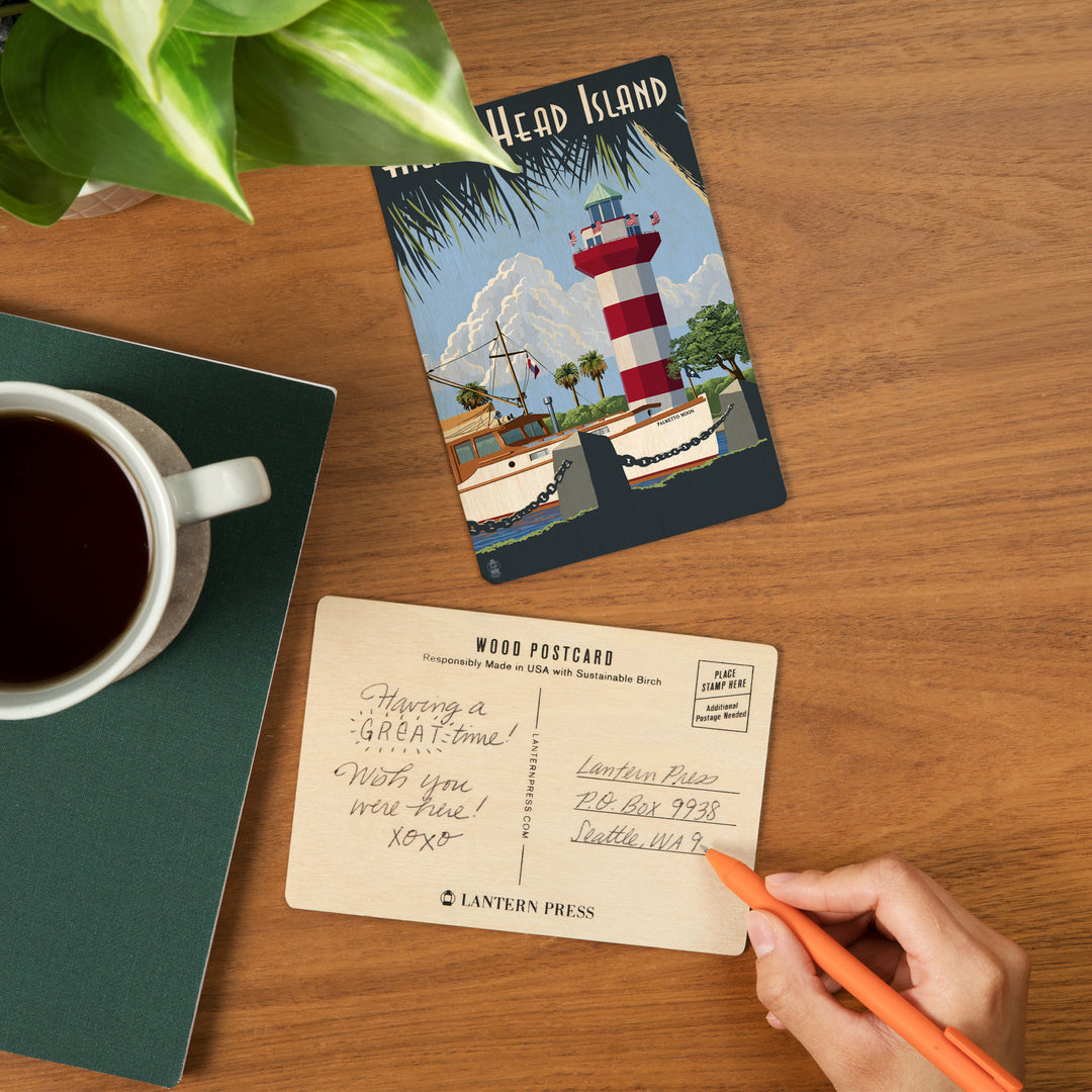 Hilton Head Island, South Carolina, Painterly, Wood Sign and Postcards