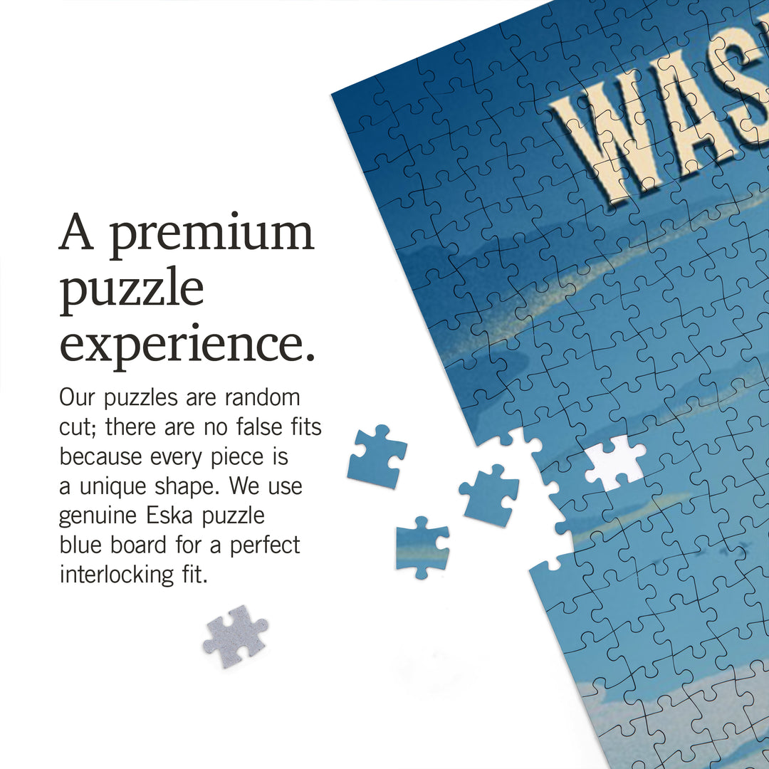 Washington, Lithograph, Chairlift, 1000 Piece Jigsaw Puzzle