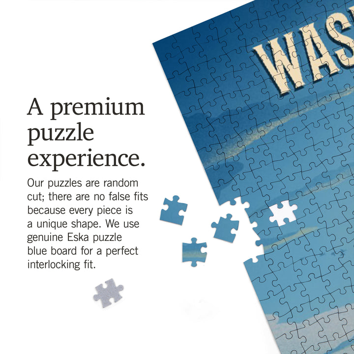 Washington, Lithograph, Chairlift, 1000 Piece Jigsaw Puzzle