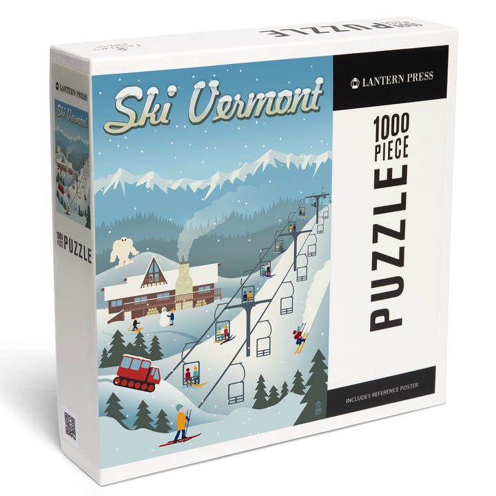 Vermont, Retro Ski Resort, 1000 piece jigsaw puzzle