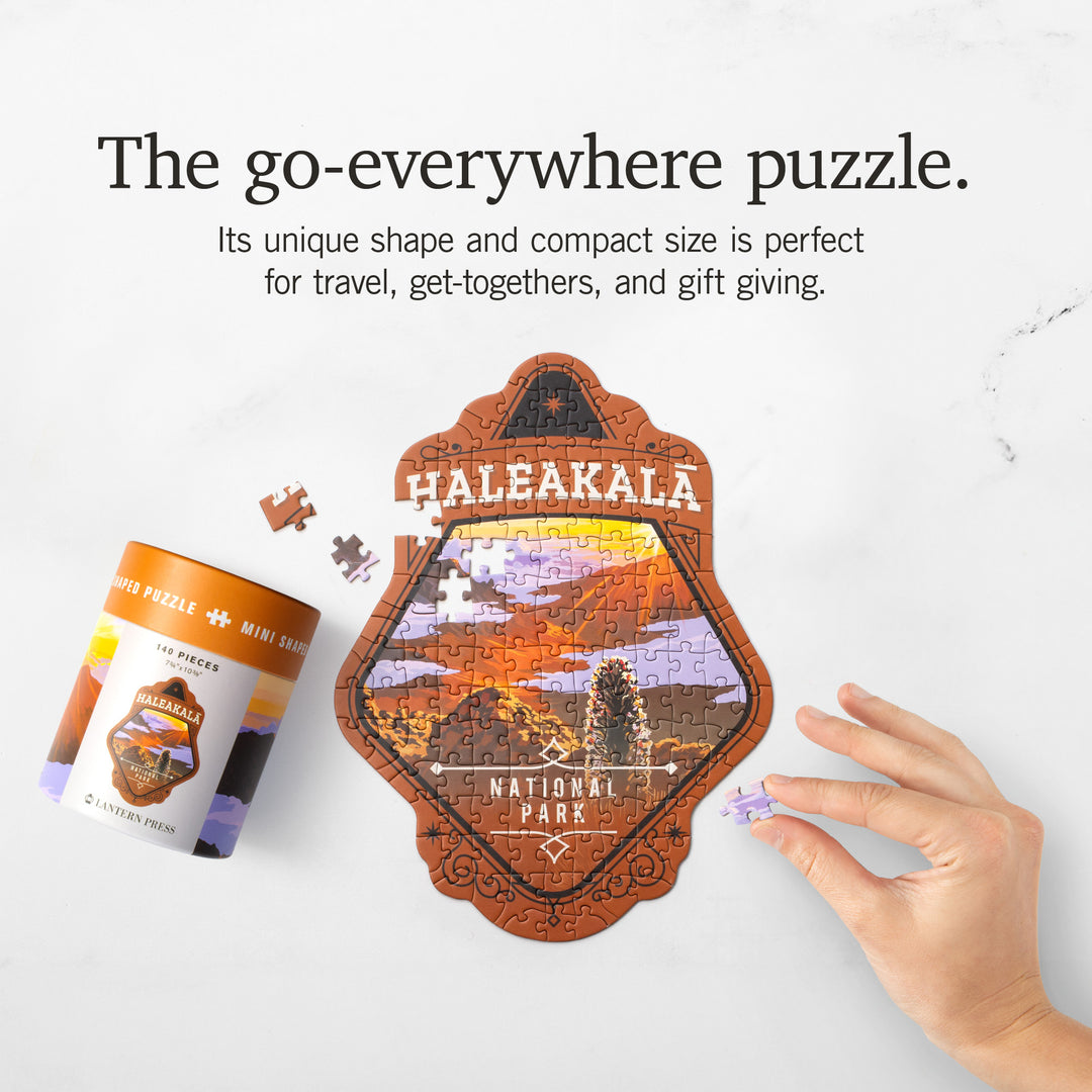 Lantern Press Mini Shaped Adult Jigsaw Puzzle, Protect Our National Parks (Haleakala)